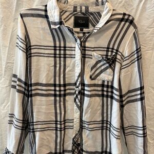 Rails Black and White Plaid Button-Down Shirt